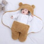 Baby Sleeping Bag Ultra-Soft Fluffy Fleece Newborn Receiving Blanket - Image 5