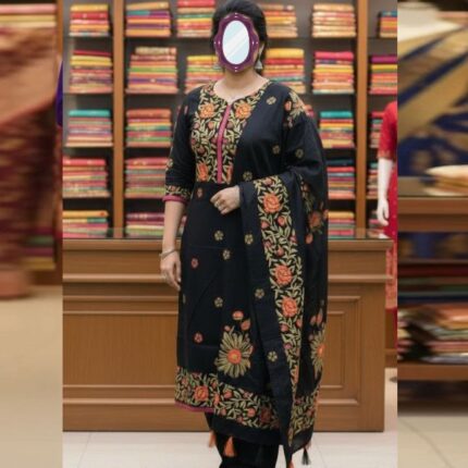 Unstitched Block Print Three Piece