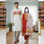 Panjabi + Unstitched Three Piece Couple Set