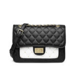 Top Quality Women New Fashion Casual Rhombus Embroidery Thread Baby's Breath Women's Bag - Image 3