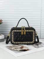 Women New Style Small Fragrant Rhombus Diamond Niche Satchel Women's High-End Fashion Shoulder Bag Crossbody Bag Box Bag - Image 2