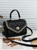Women New Fashion Versatile Simple High-End Trendy Quilted Chain Handbag Crossbody Bag Small Square Bag Shoulder Bag - Image 3
