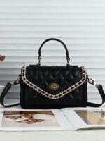 Women New Fashion Versatile Simple High-End Trendy Quilted Chain Handbag Crossbody Bag Small Square Bag Shoulder Bag - Image 5